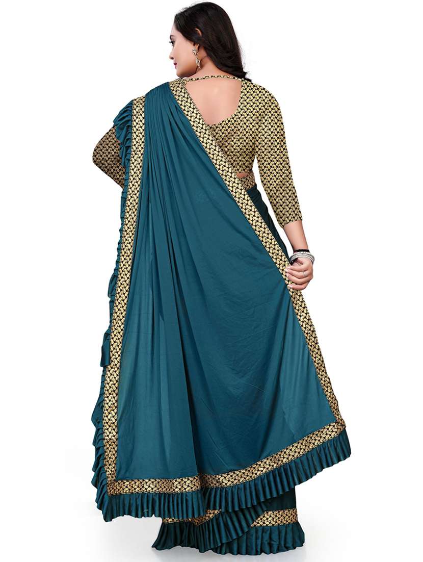 Women's Bordered Multi Colored Saree With Blouse - 20183972 -  Standard Image - 4