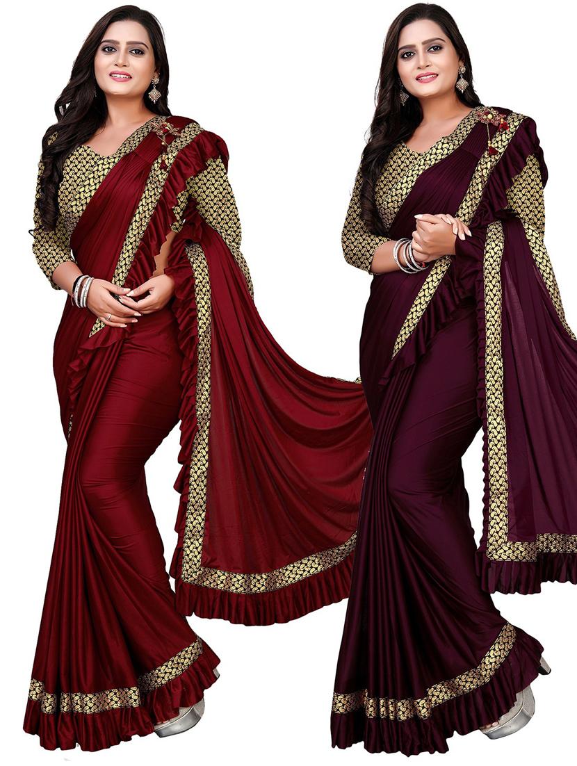 women's saree combo with blouse - 20184059 - Zoom Image - 0