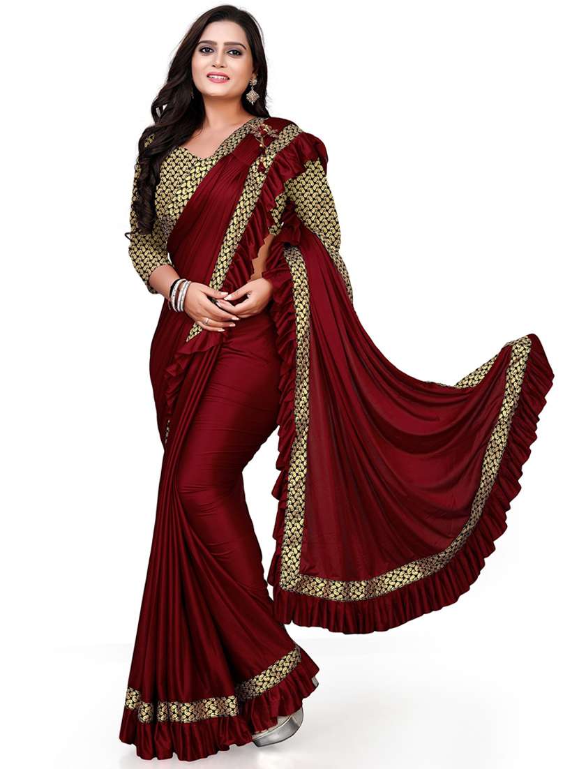 women's bordered multi colored saree with blouse - 20184109 -  Standard Image - 1