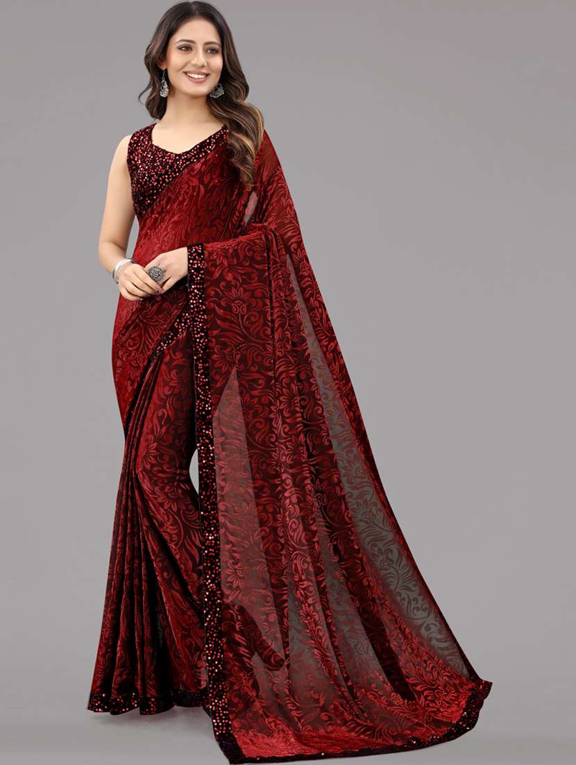 women's embroidered saree with blouse