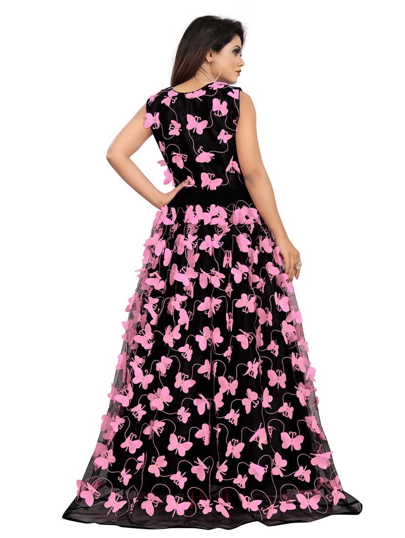 pack of 2 round neck semi-stitched gown - 20184453 -  Standard Image - 4