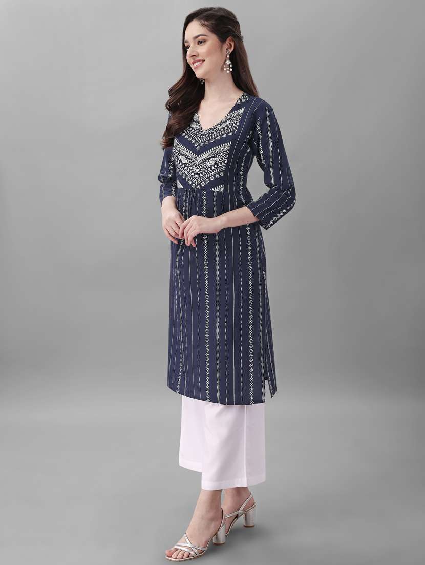 printed kurta palazzo set - 20187243 -  Standard Image - 1