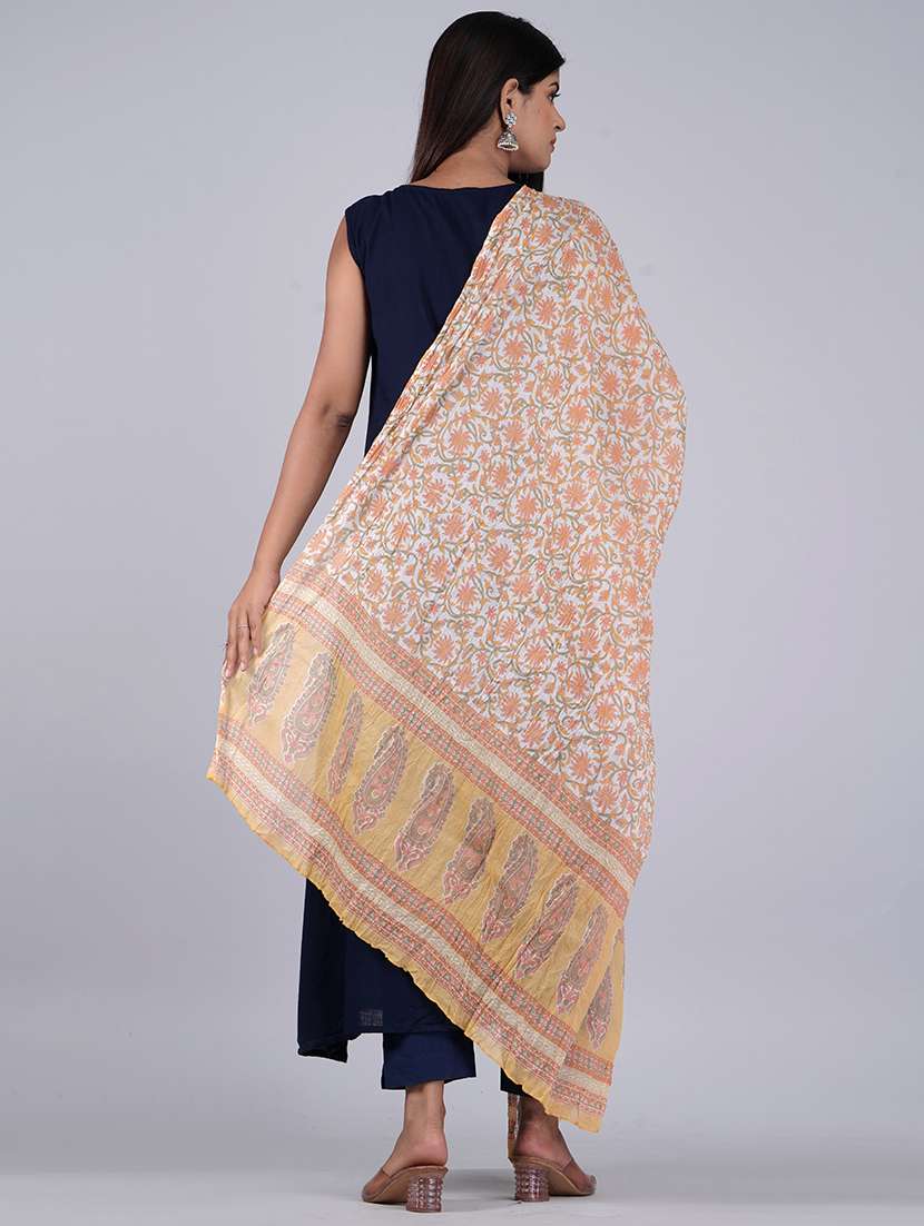 yellow printed dupatta - 20187391 - Standard Image - 1