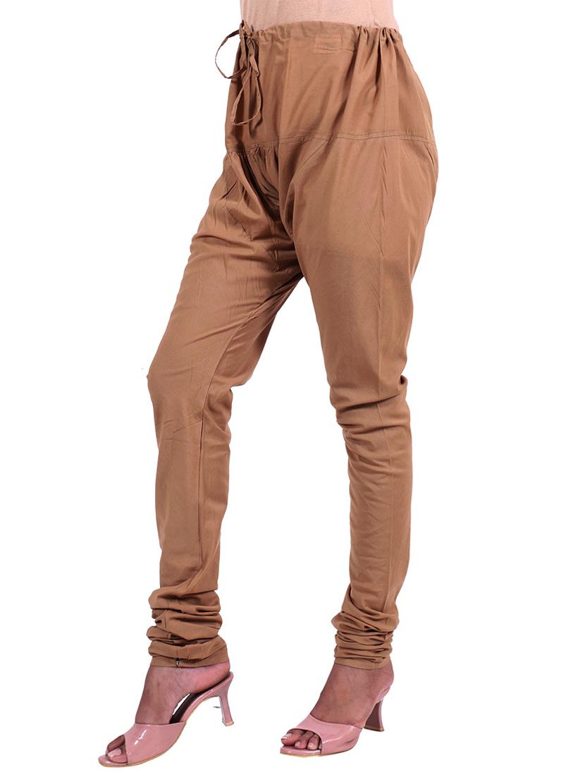 beige cotton churidars  - 20187398 -  Standard Image - 1