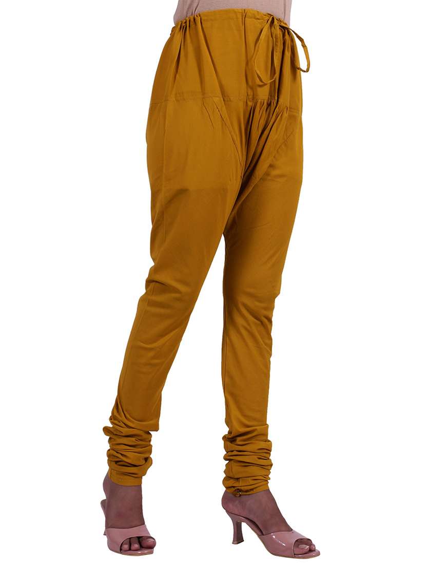 yellow cotton churidar  - 20187399 -  Standard Image - 1