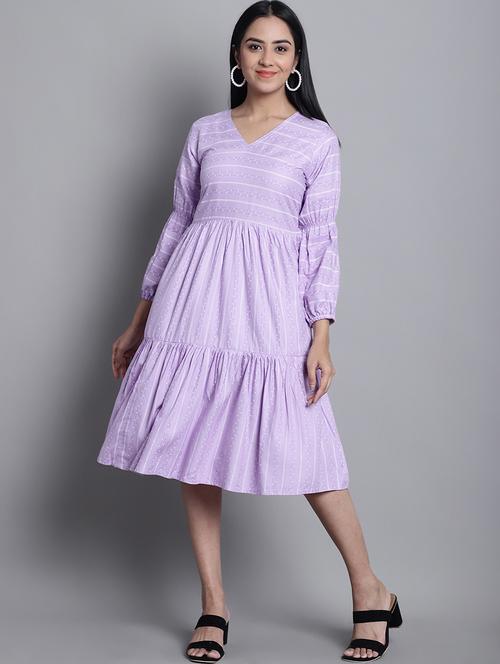 women's tiered dress striped dress - 20187960 - Standard Image - 0