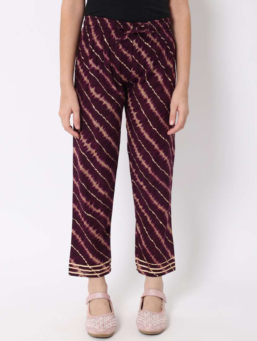 purple leheriya kurta pant set - 20188057 -  Standard Image - 4