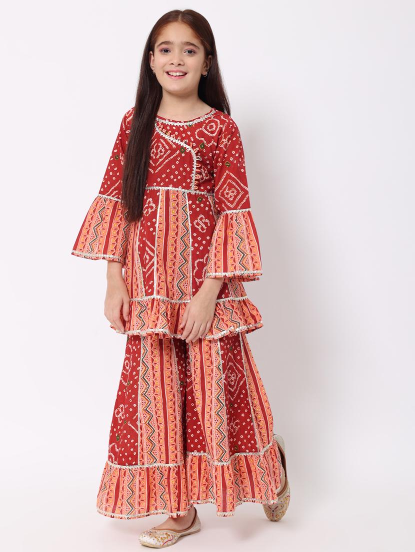 bandhani kurta sharara set - 20188063 - Standard Image - 1