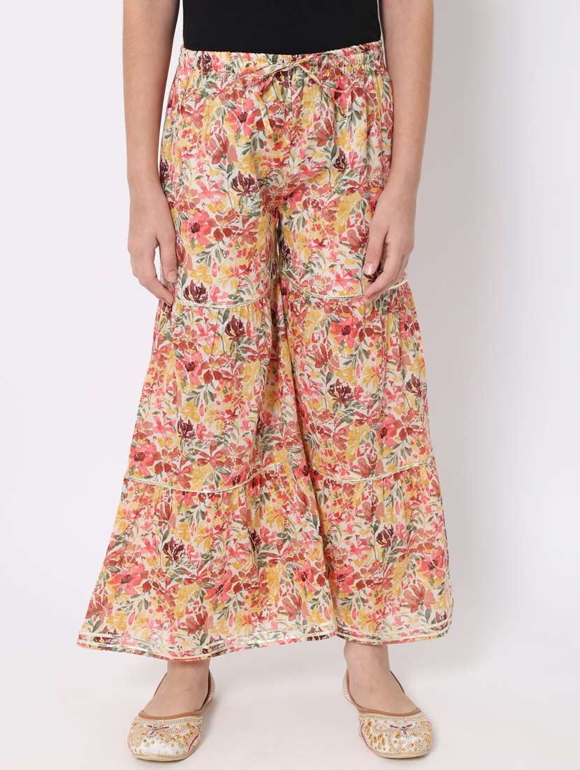 girls multi color printed kurta sharara set - 20188064 -  Standard Image - 4