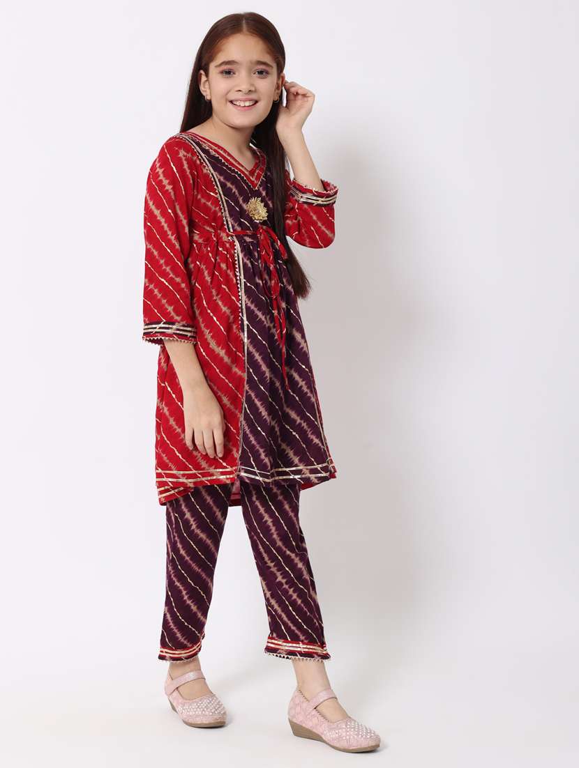 tie & dye kurta pant set  - 20188066 -  Standard Image - 1