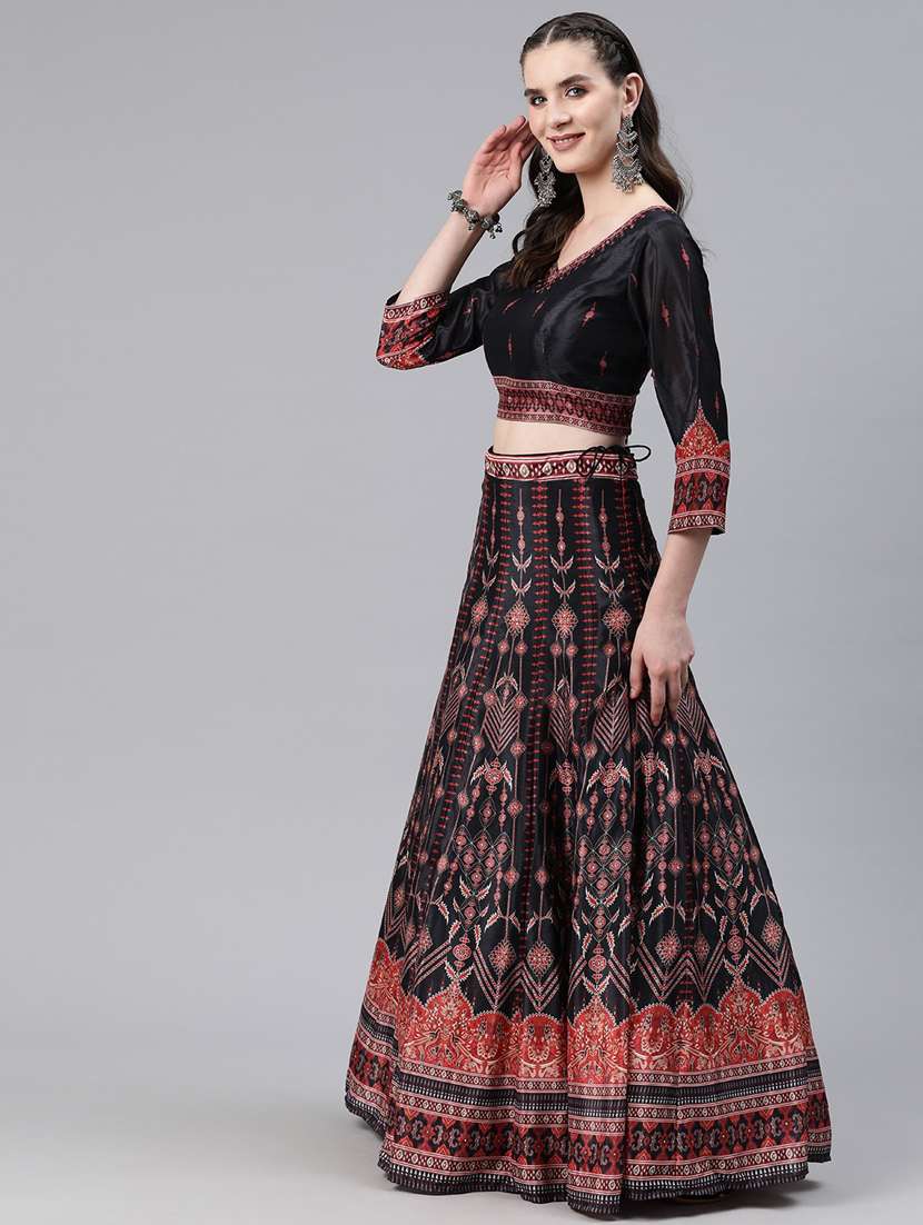 printed flared lehenga choli set with dupatta  - 20188099 -  Standard Image - 1