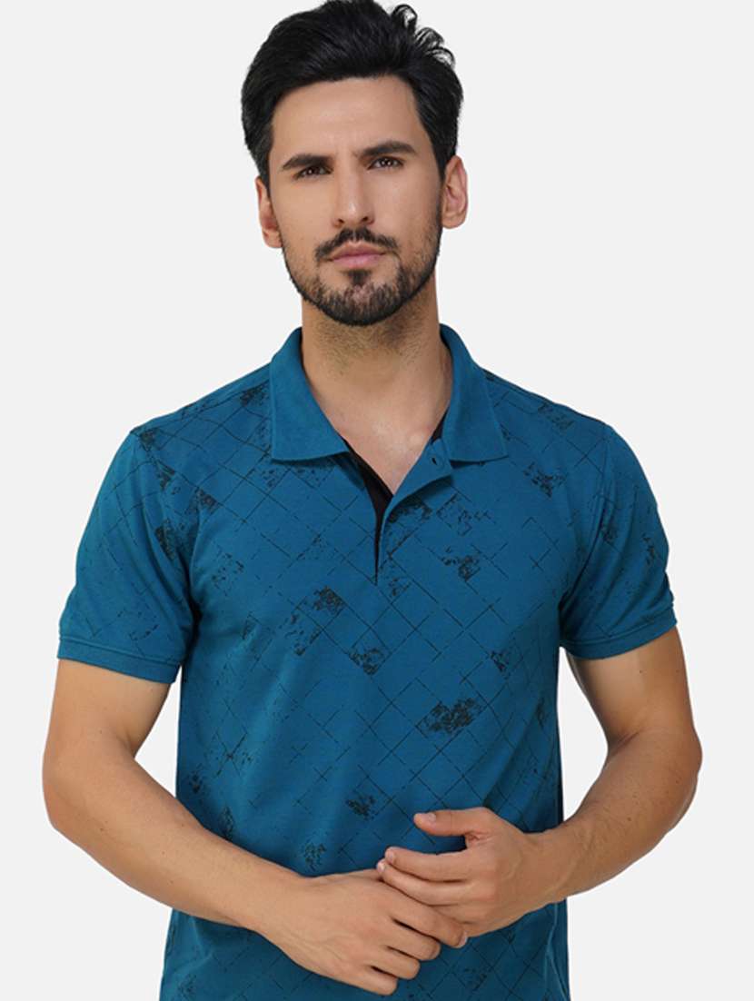 polo neck printed polo t-shirt - 20188356 -  Standard Image - 1