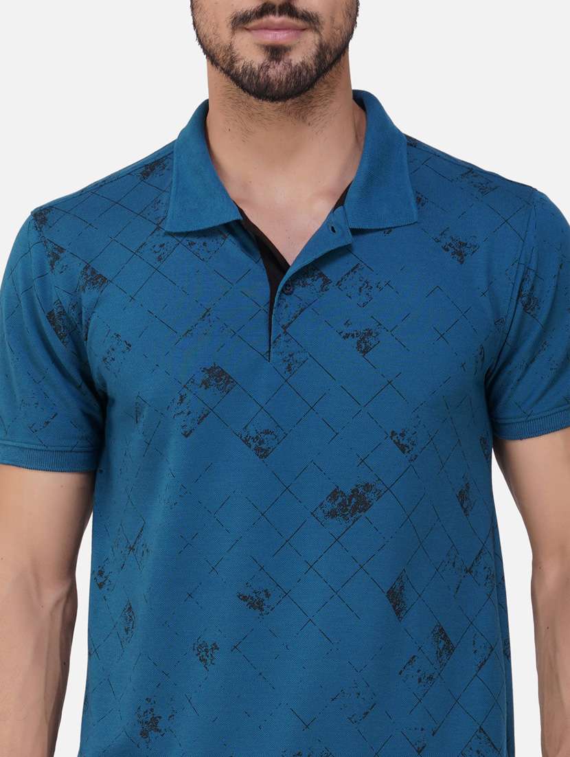 polo neck printed polo t-shirt - 20188356 -  Standard Image - 4