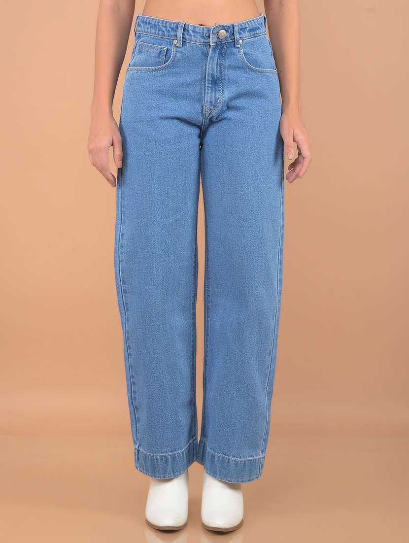 women's plain straight fit jeans