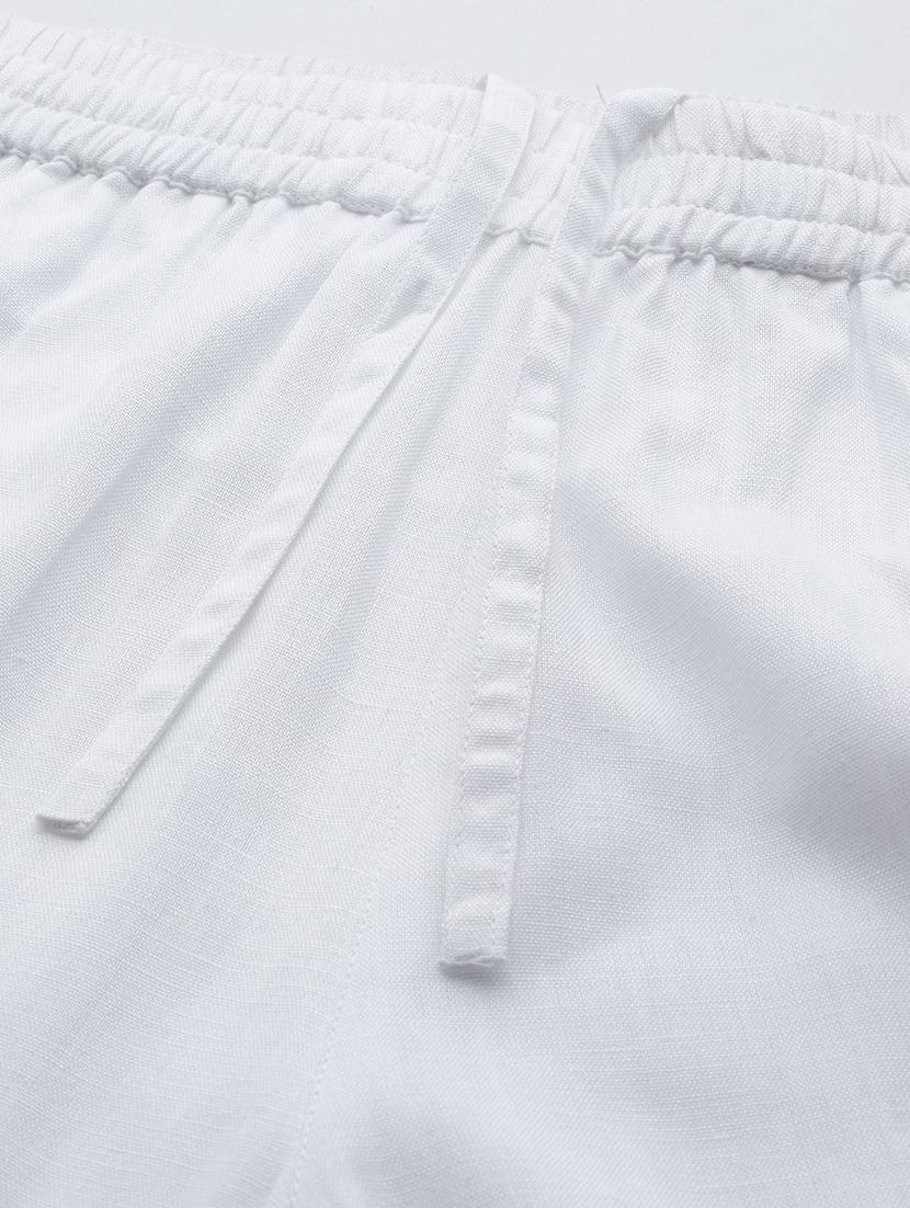 white solid wid ankle leg trouser with pocket - 20188614 - Standard Image - 4