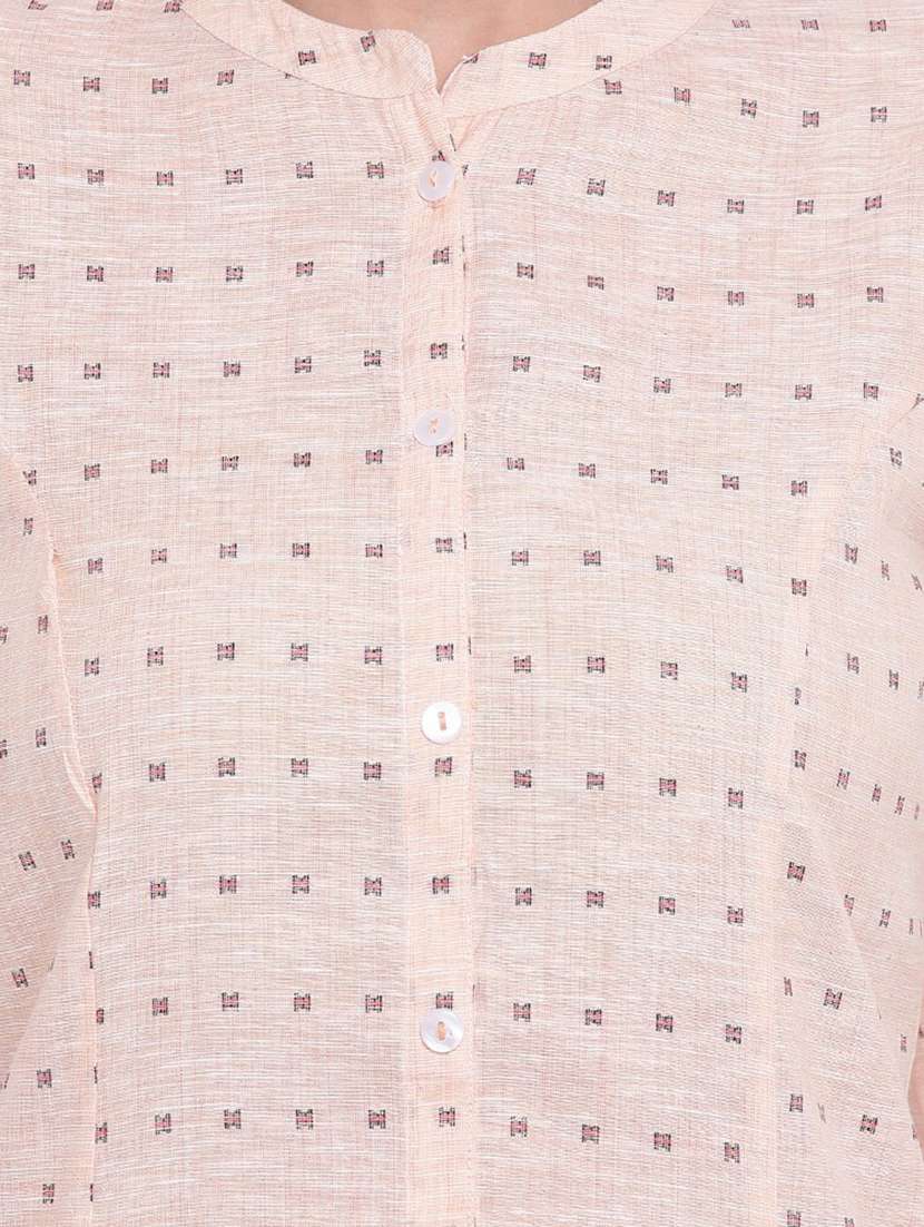 peach colored straight kurta - 20188798 -  Standard Image - 4