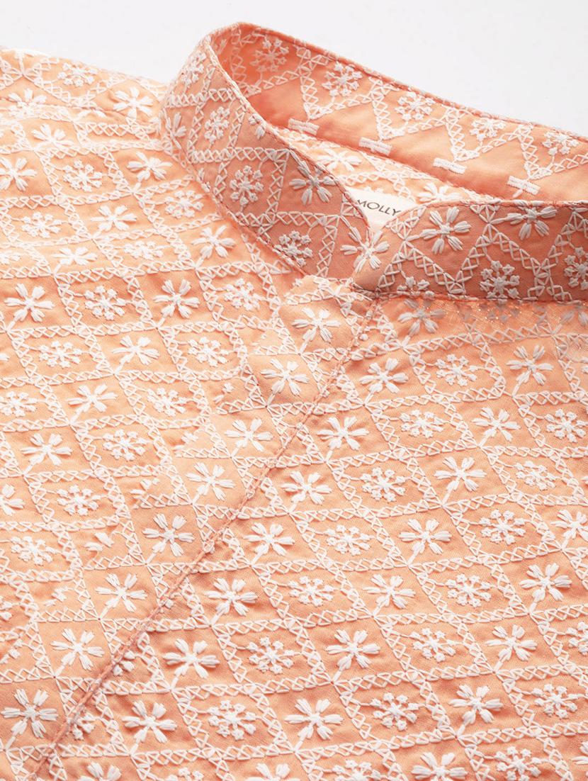 men's embroidered cotton kurta - 20189242 - Standard Image - 4