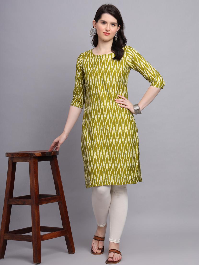chevron printed straight kurti - 20189282 - Standard Image - 4