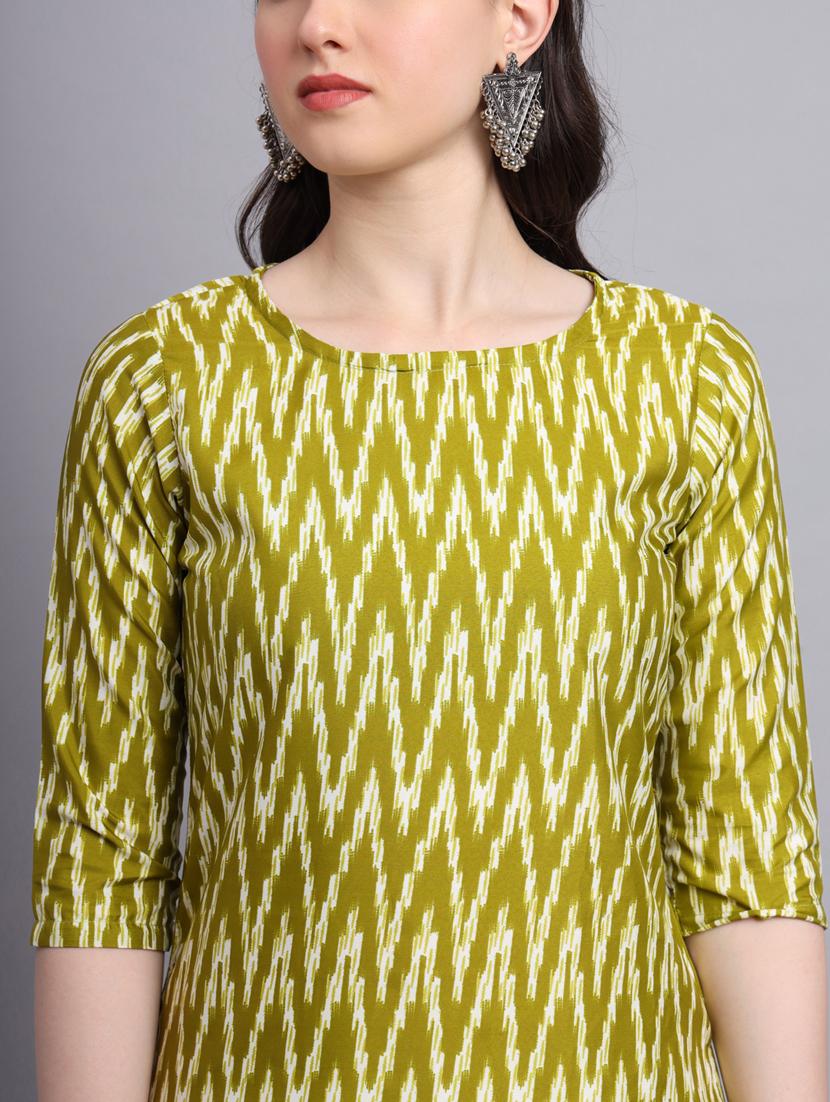 chevron printed straight kurti - 20189282 - Standard Image - 6