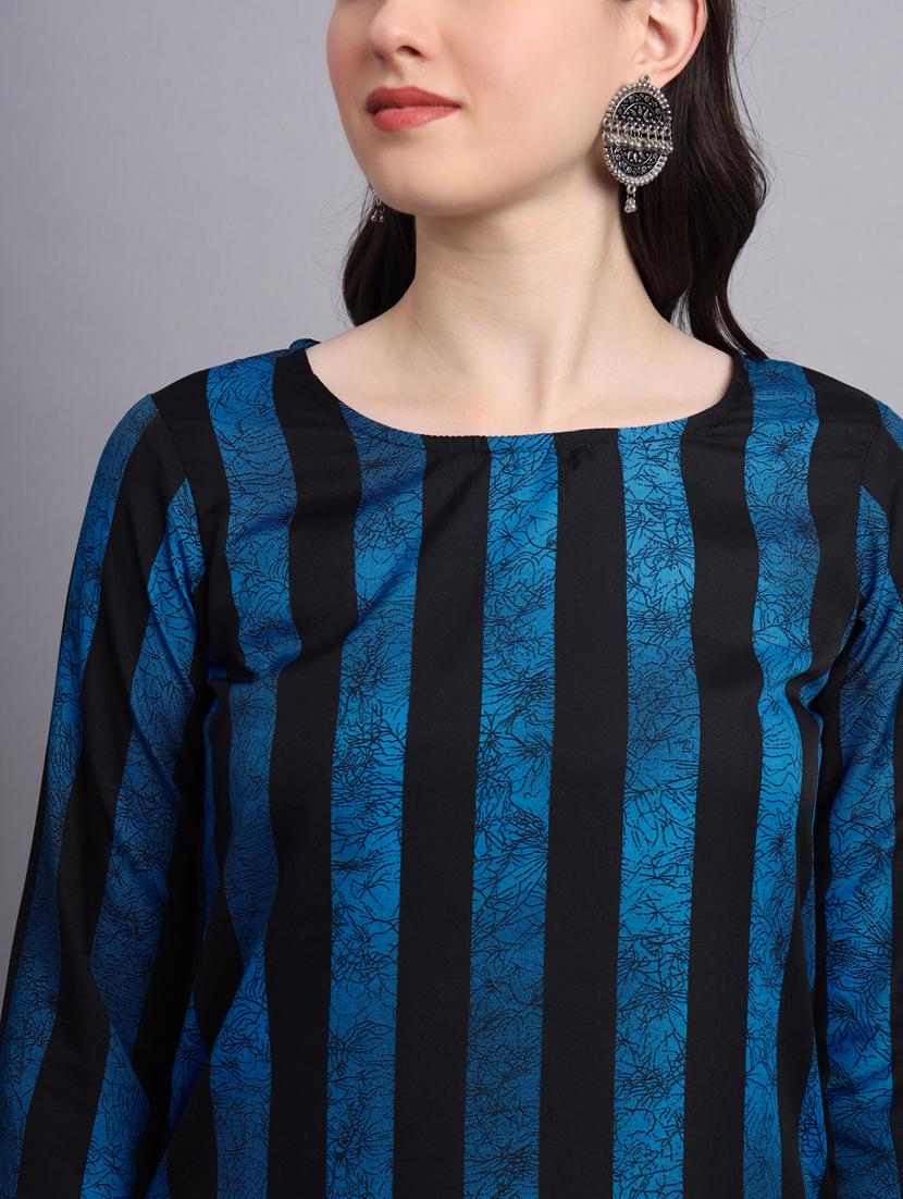 stripes printed straight kurti - 20189284 - Standard Image - 6