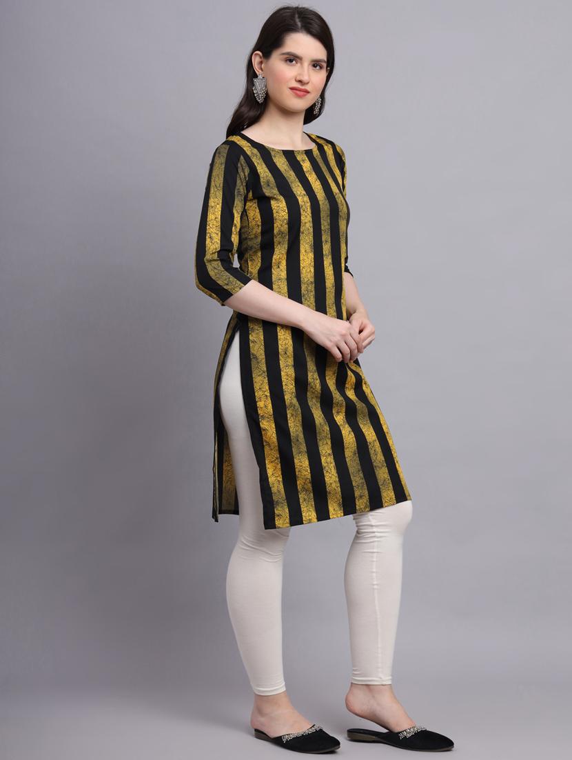stripes printed straight kurti  - 20189285 -  Standard Image - 1