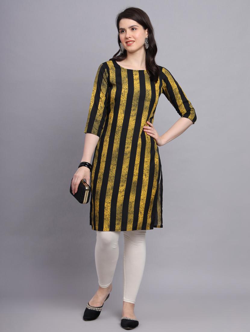 stripes printed straight kurti - 20189285 - Standard Image - 4