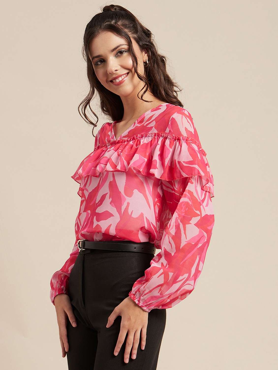 women's straight v neck top - 20189302 -  Standard Image - 1