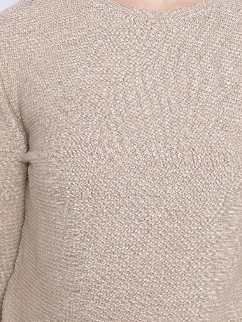 round neck solid regular pullover - 20189857 - Standard Image - 4