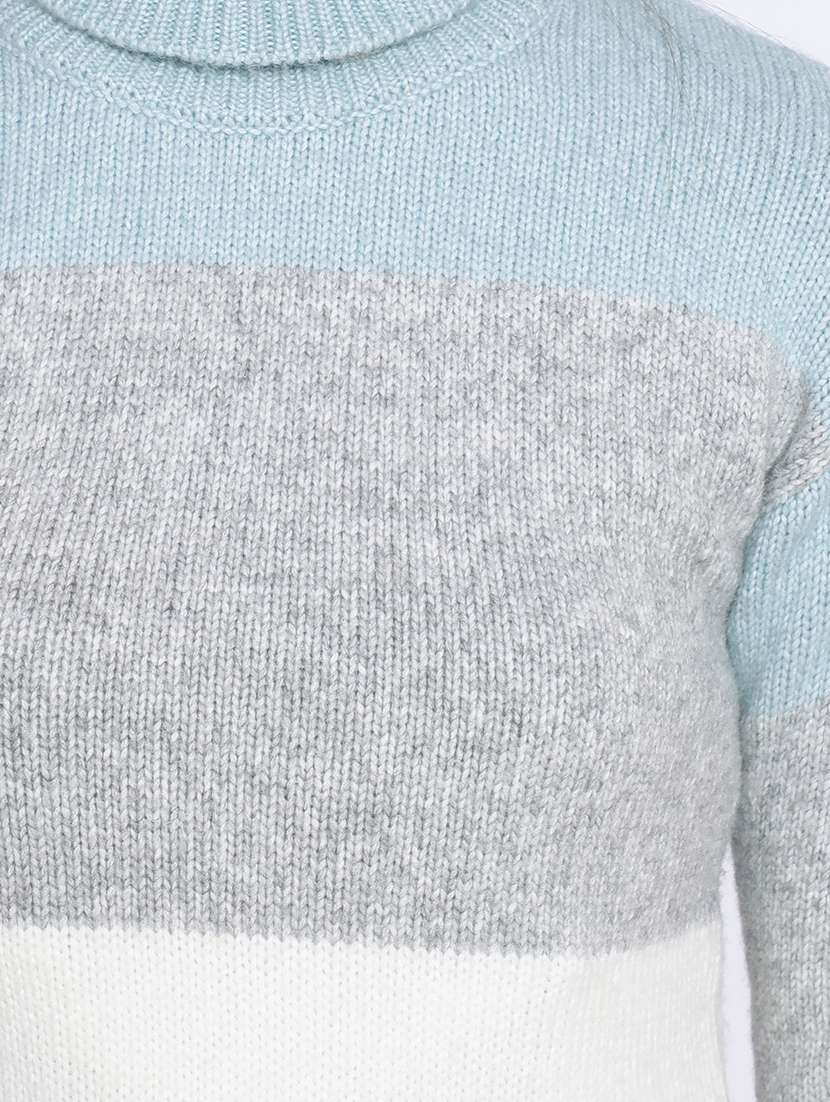 turtle neck color blocked pullover - 20189859 - Standard Image - 4