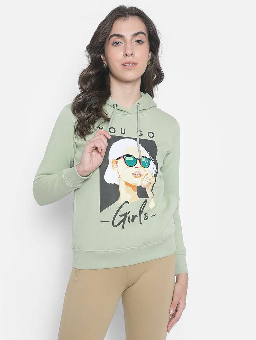 women's front print sweatshirt
