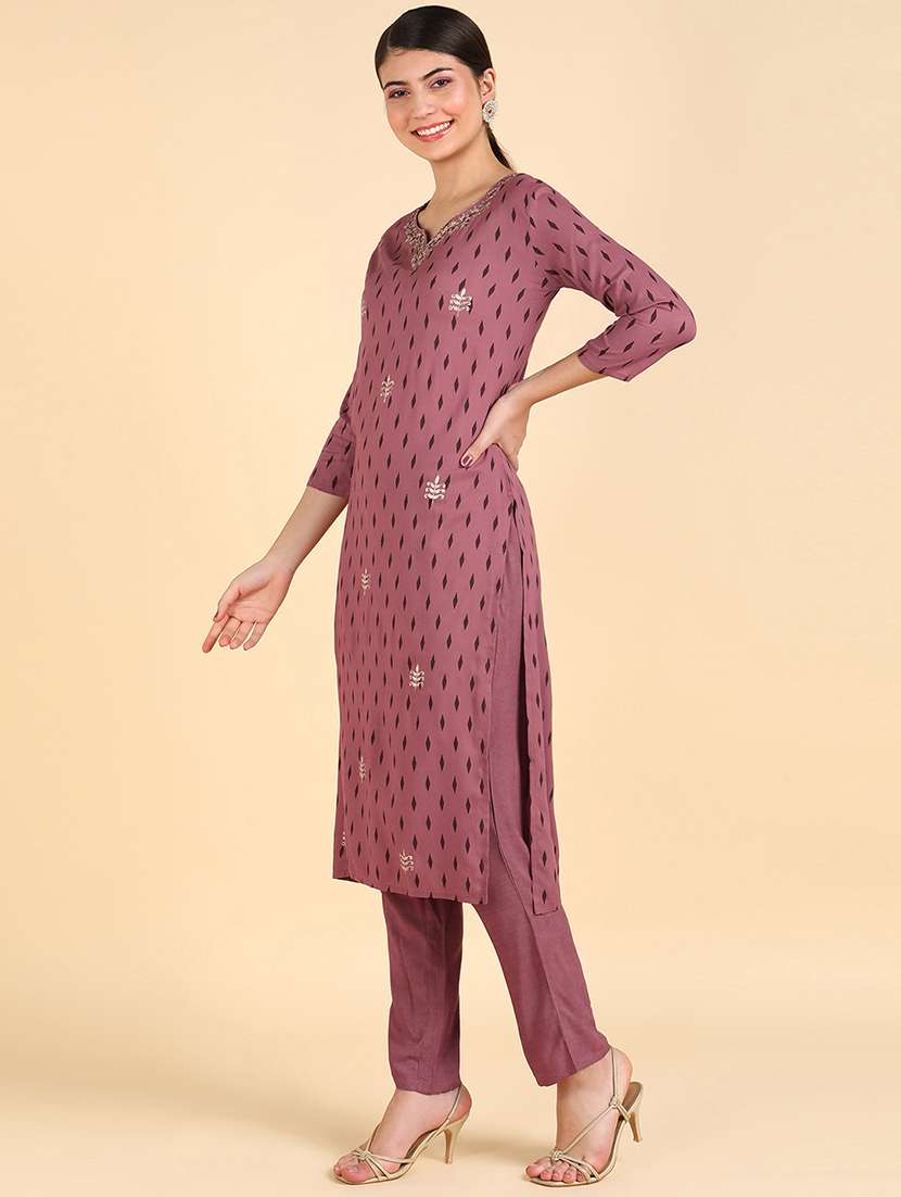 printed kurta pant set with dupatta   - 20189889 -  Standard Image - 1