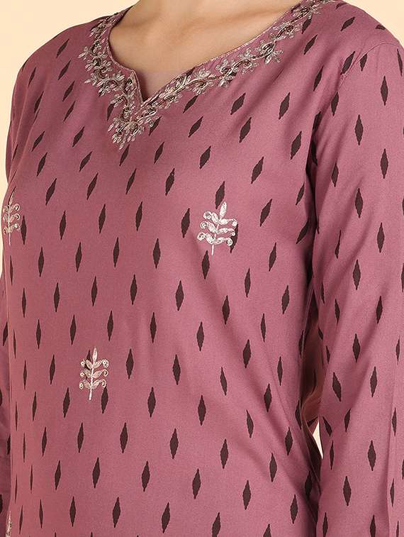 printed kurta pant set with dupatta   - 20189889 -  Standard Image - 4