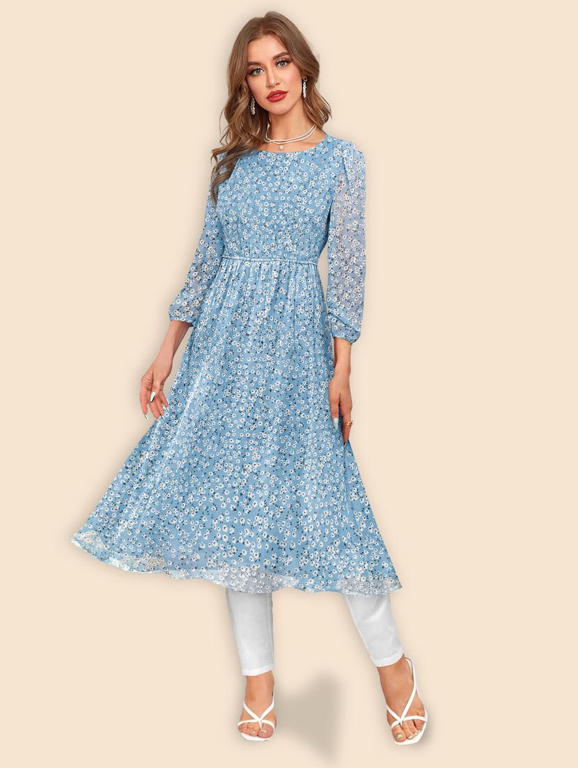 floral printed flared kurta