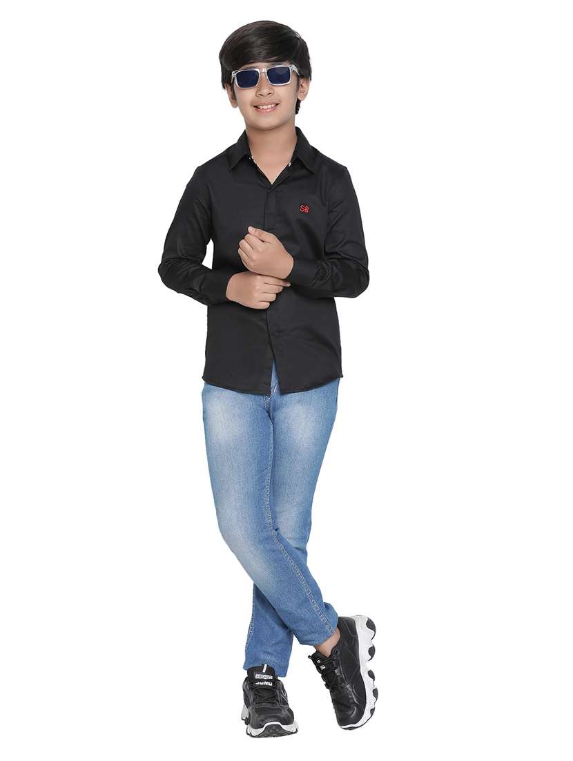 boys black solids shirts - 20190913 -  Standard Image - 4