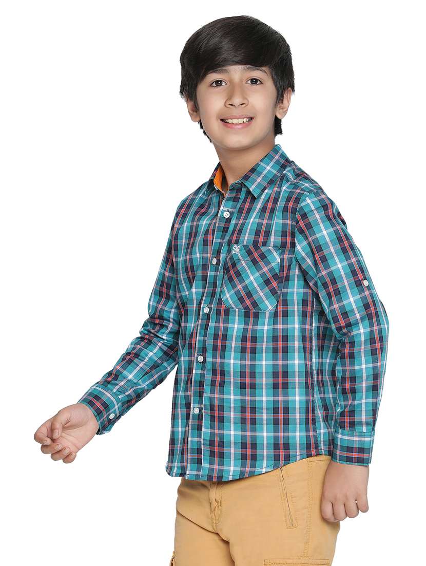 boys green checks shirts - 20190915 -  Standard Image - 1