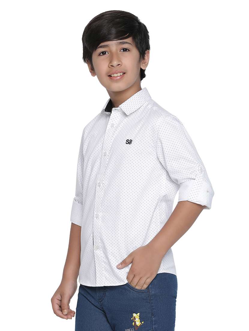 boys white printed shirts - 20190916 -  Standard Image - 1