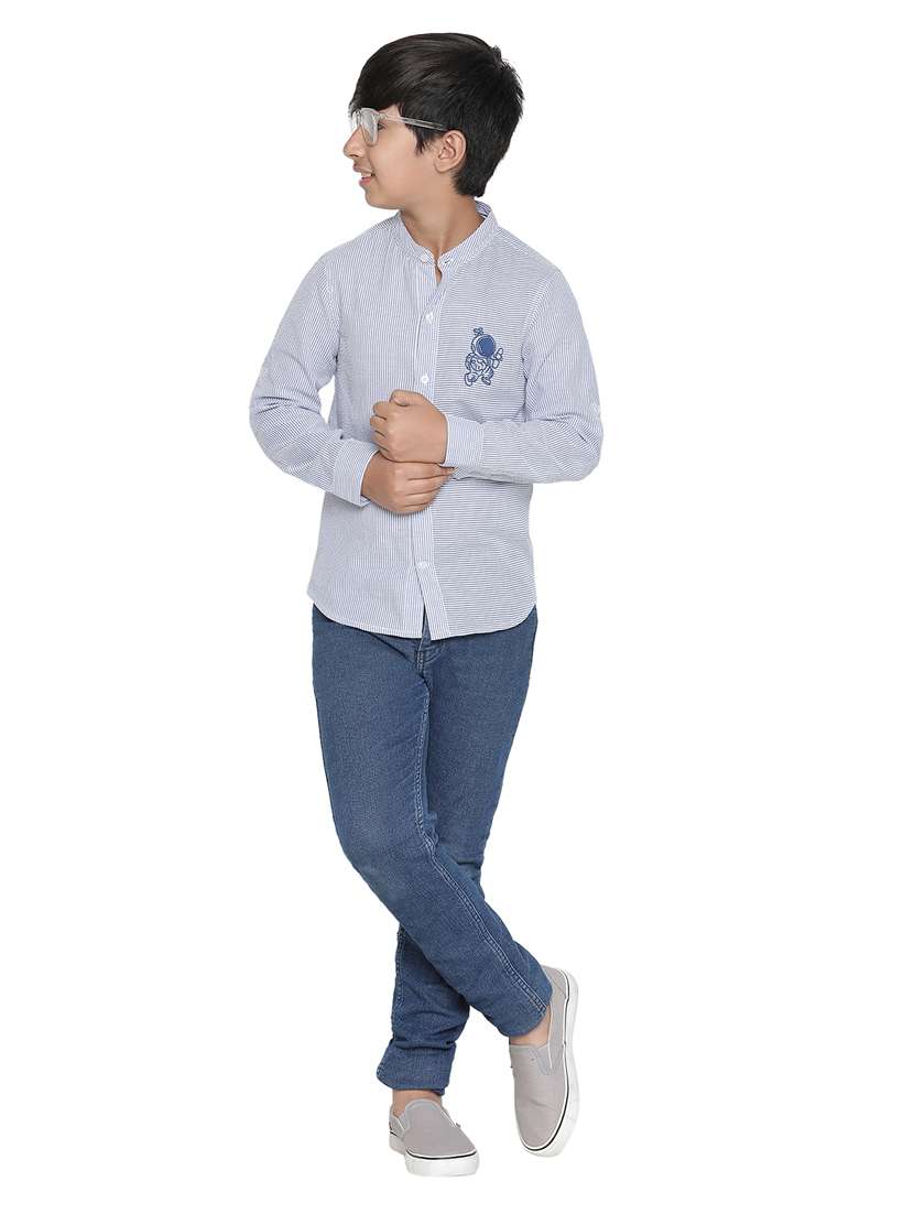 boys blue stripes shirts - 20190918 -  Standard Image - 4