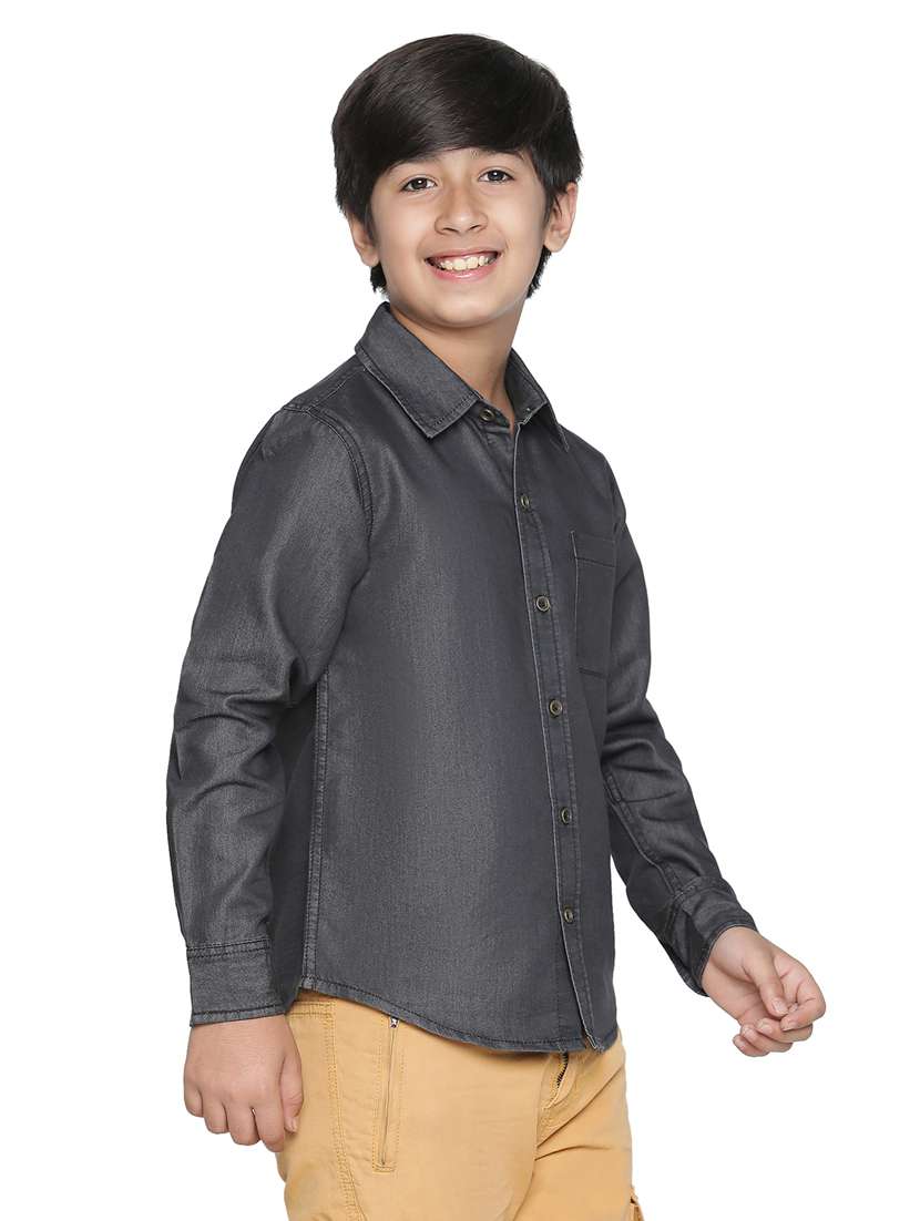 boys black solids shirts - 20190919 -  Standard Image - 1