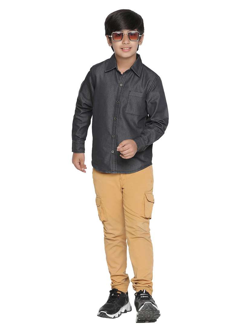 boys black solids shirts - 20190919 -  Standard Image - 4