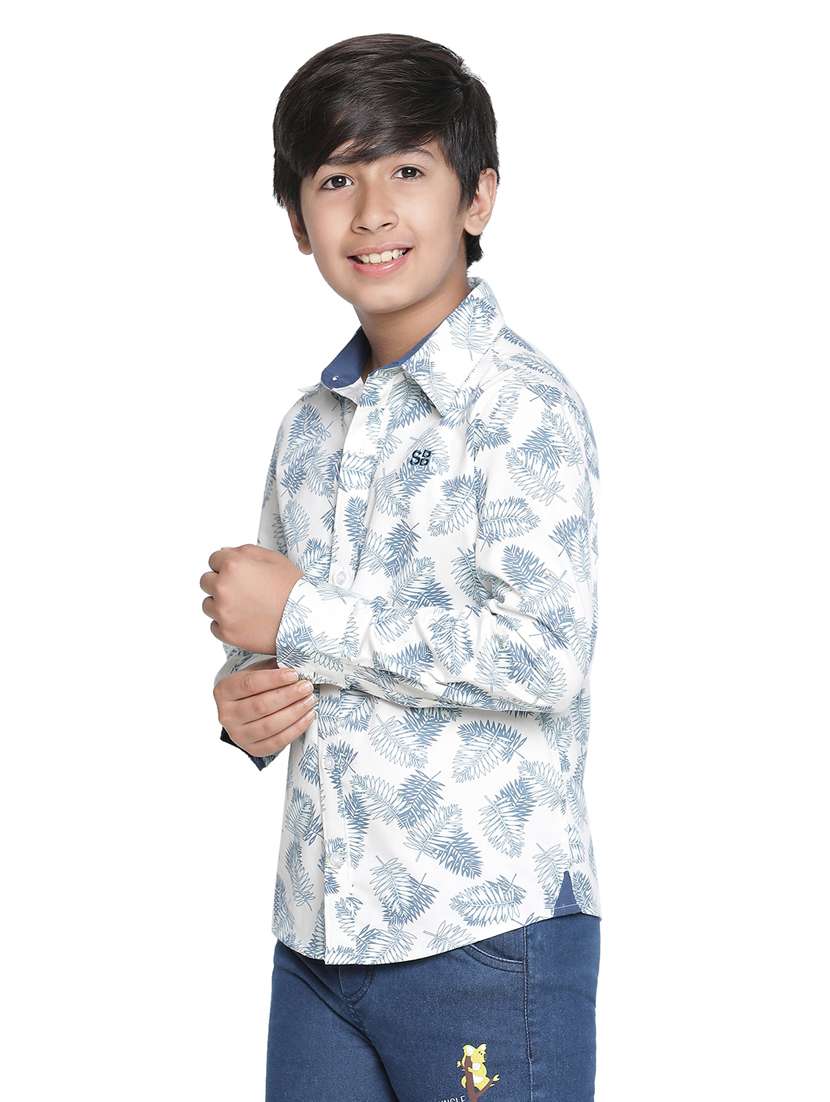 boys white printed shirts - 20190920 -  Standard Image - 1