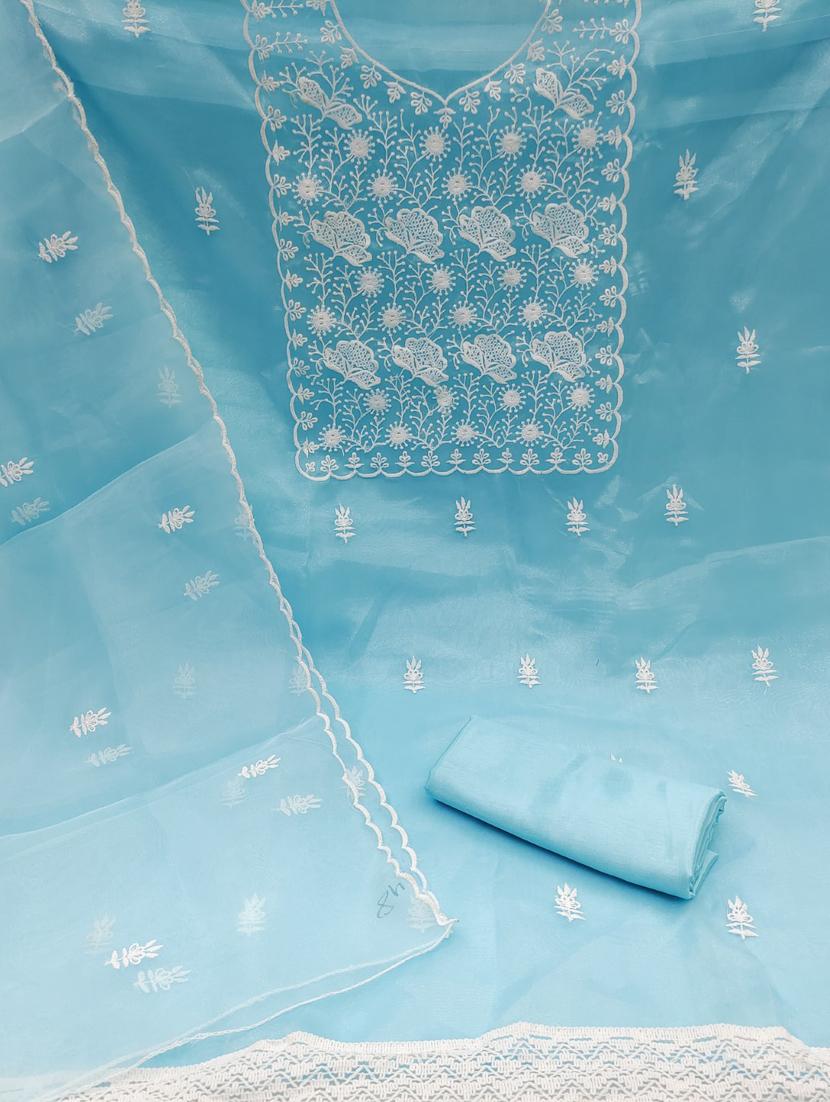 embroidered unstitched suit set - 20193495 -  Standard Image - 1