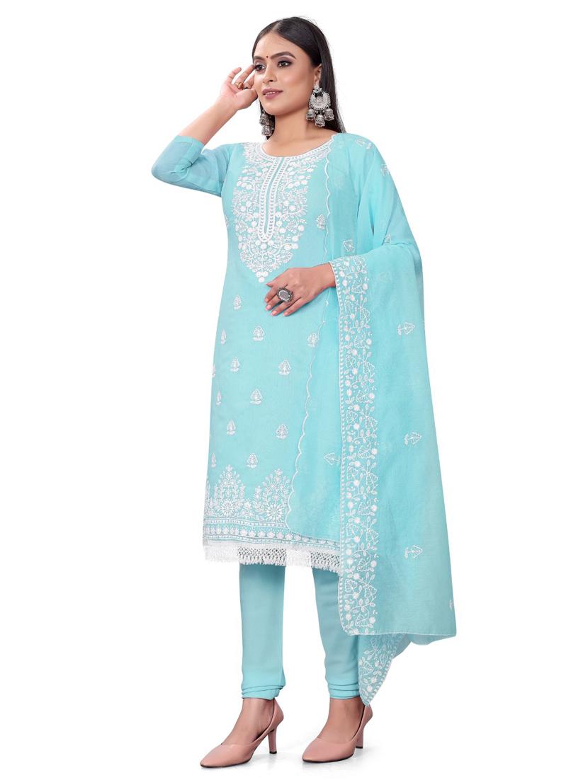 embroidered unstitched suit set - 20193510 - Standard Image - 1