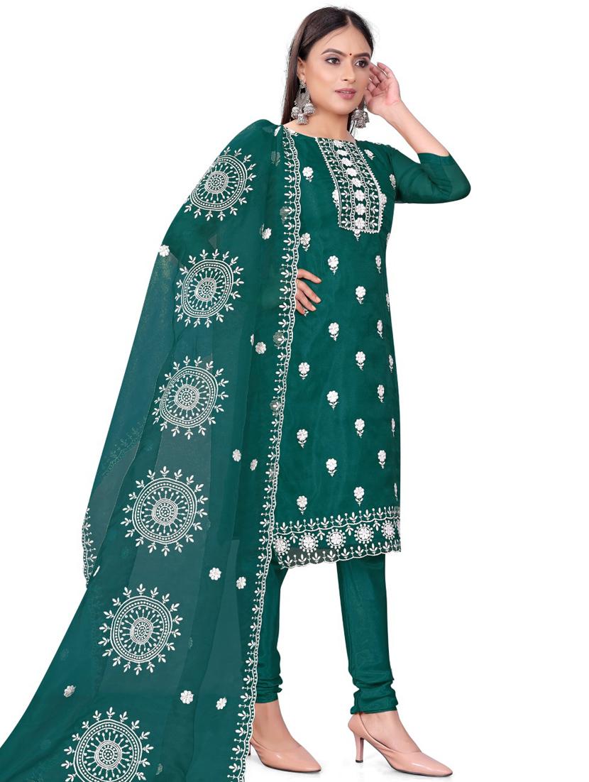 embroidered unstitched salwar suit set - 20193533 - Standard Image - 1