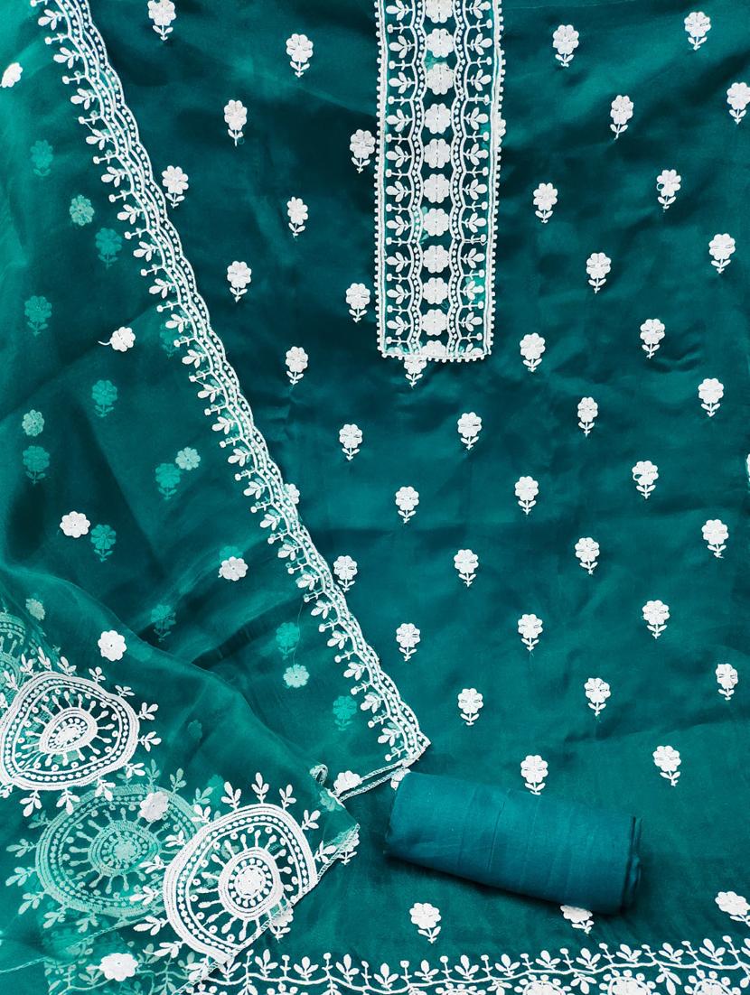 embroidered unstitched salwar suit set - 20193533 - Standard Image - 4