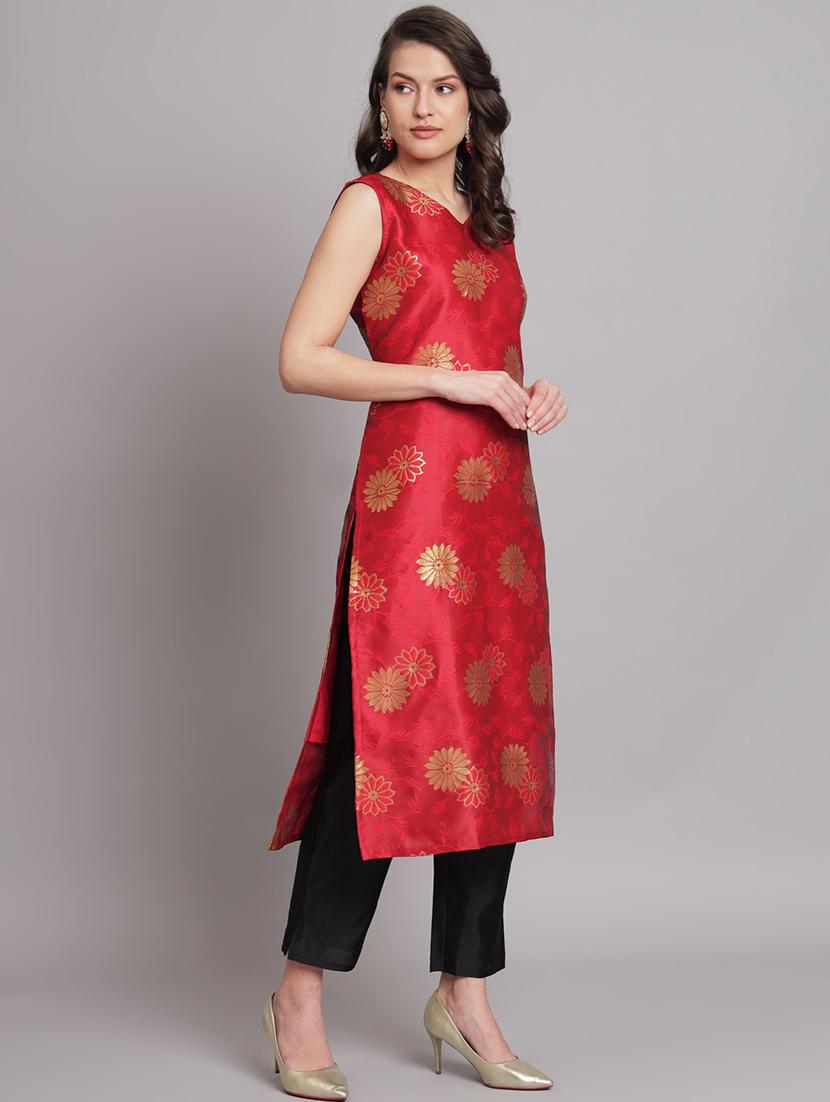 women self design sleeveless kurta pant with dupatta set - 20194181 - Standard Image - 1