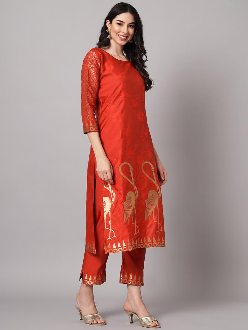 women three quarter sleeve kurta pant with dupatta set - 20194191 - Standard Image - 1