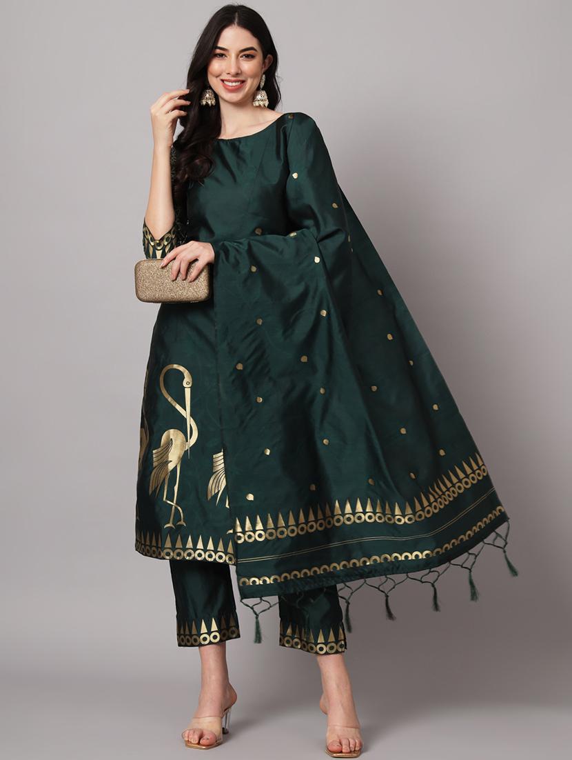 embroidered kurta pant set with dupatta - 20194194 - Standard Image - 4