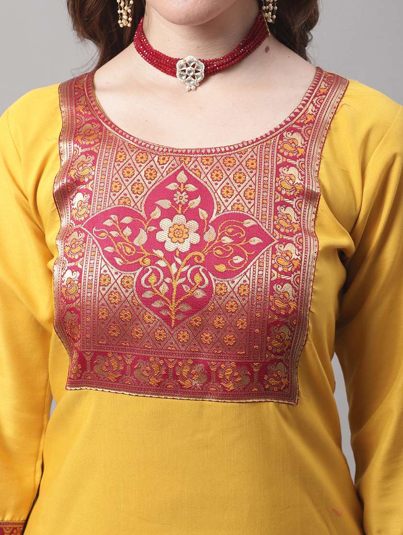 yellow kurta pant set with dupatta - 20194221 - Standard Image - 4