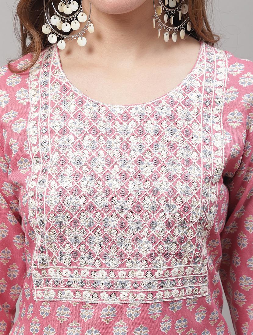 pink kurta pant set with dupatta - 20194229 - Standard Image - 4