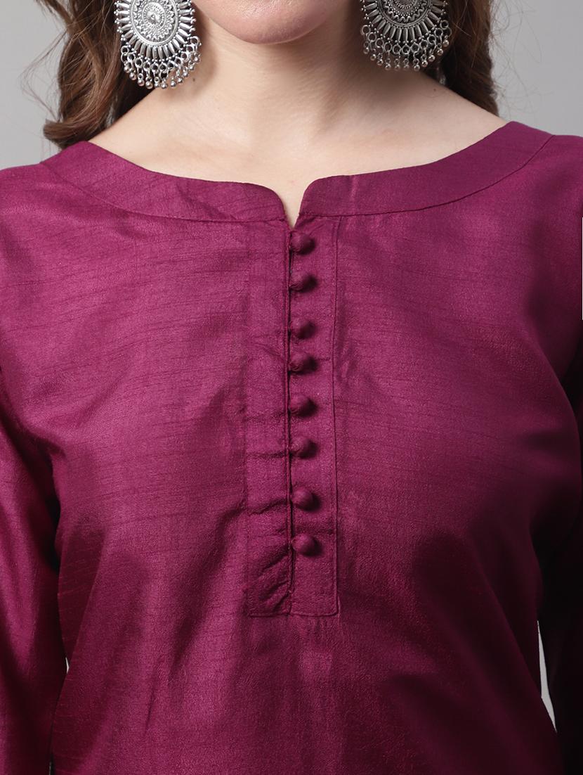 purple kurta palazzo set with dupatta - 20194253 - Standard Image - 4